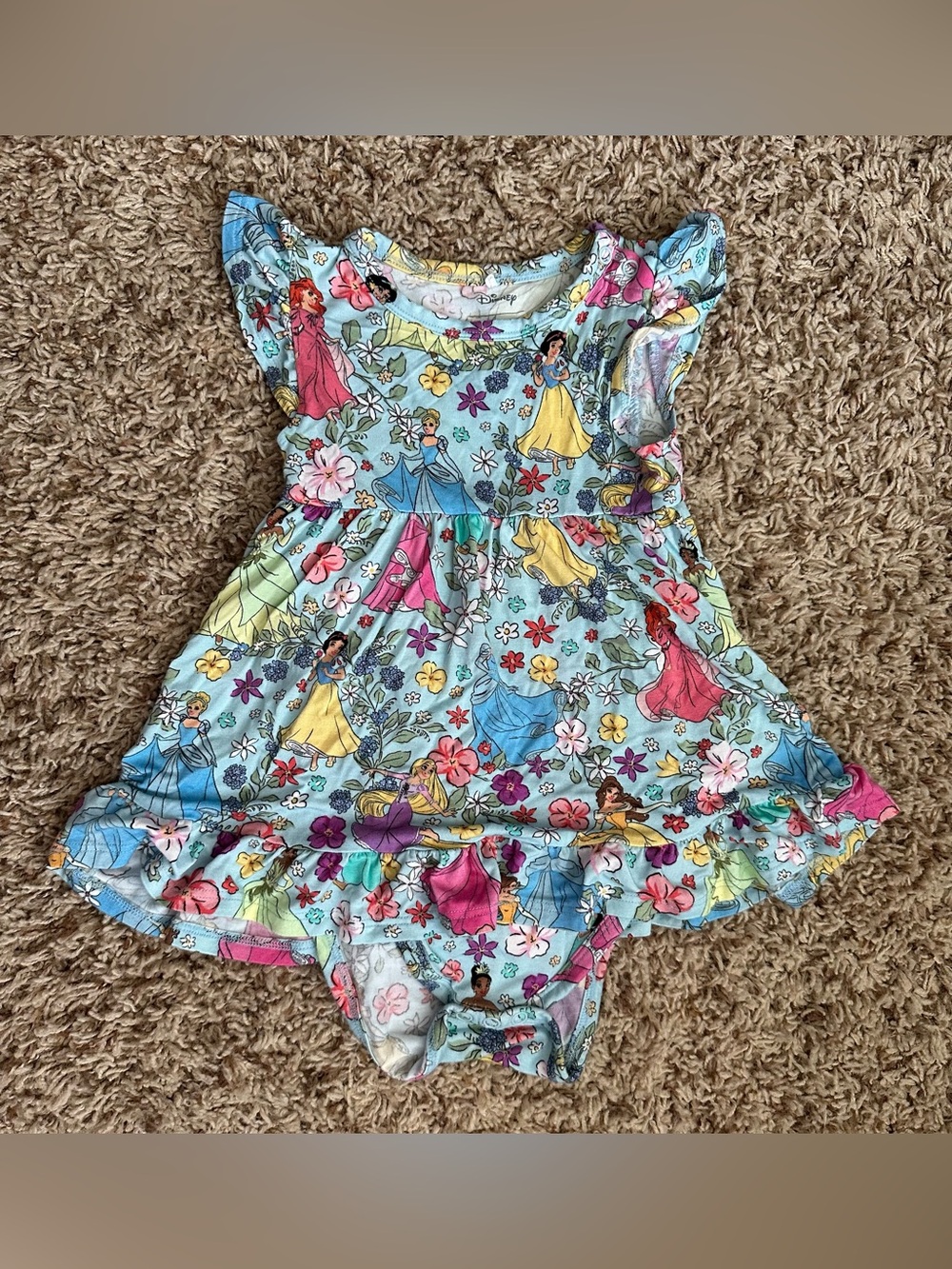 Posh Peanut Light Blue Disney Princess Print Dress